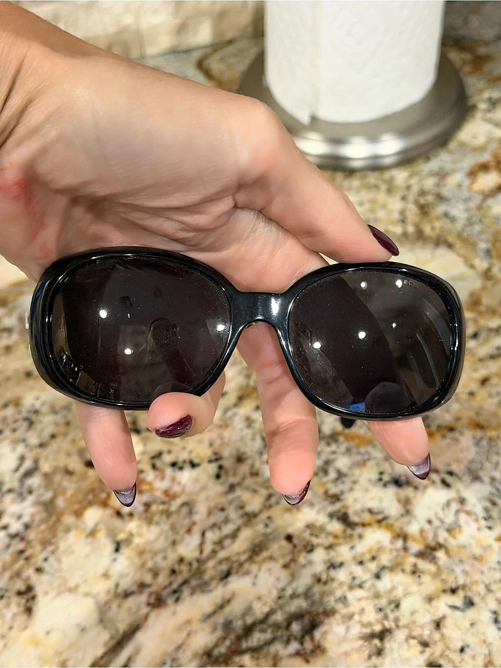 Chanel Camellia Flower Oval Sunglasses 5113 Black & White
